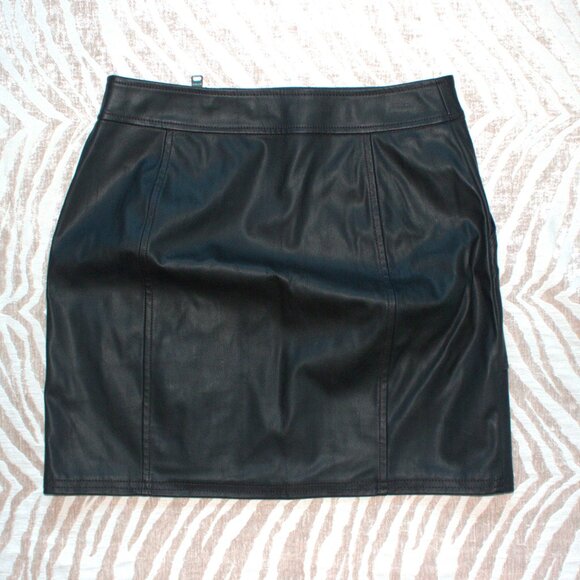 Express Faux Leather Zip-Up Mini Skirt - Picture 3 of 7